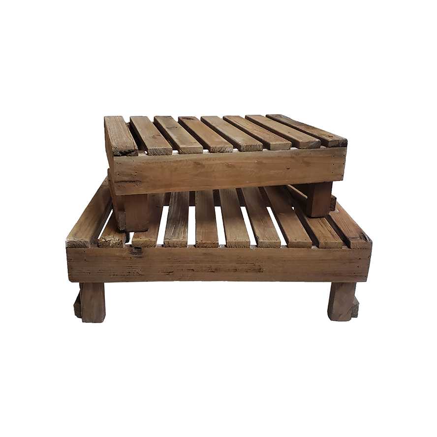 19.75"L Wooden Display Riser Stand for Garden/Entryway, Set of 2