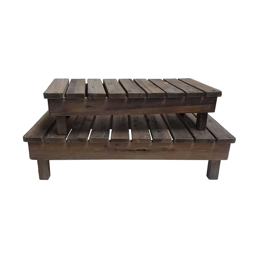 24"L Wooden Display Riser Stand for Garden/Entryway, Set of 2