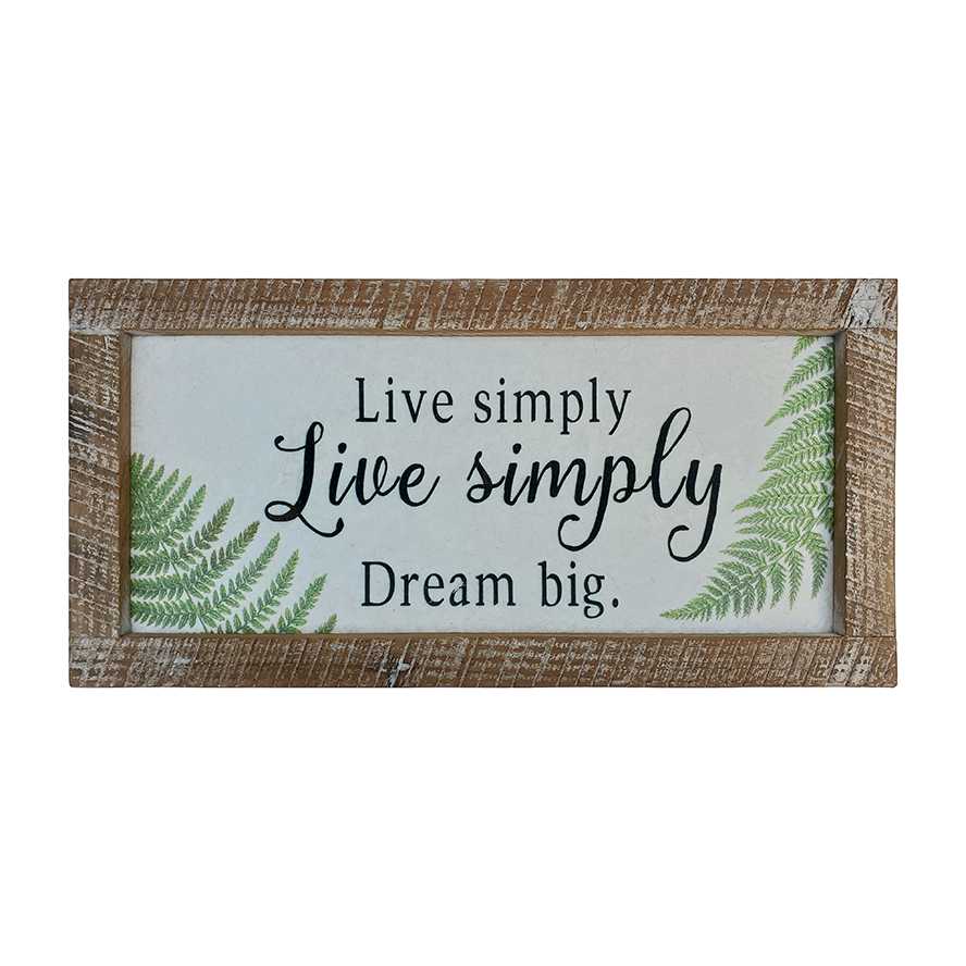 "Live Simple" White Wash Reclaimed Wood Life Quote Framed Print