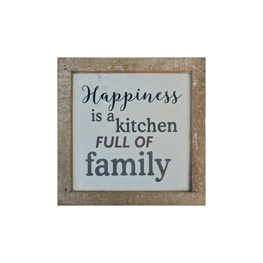 "Family" White Wash Reclaimed Wood Life Quote Framed Print