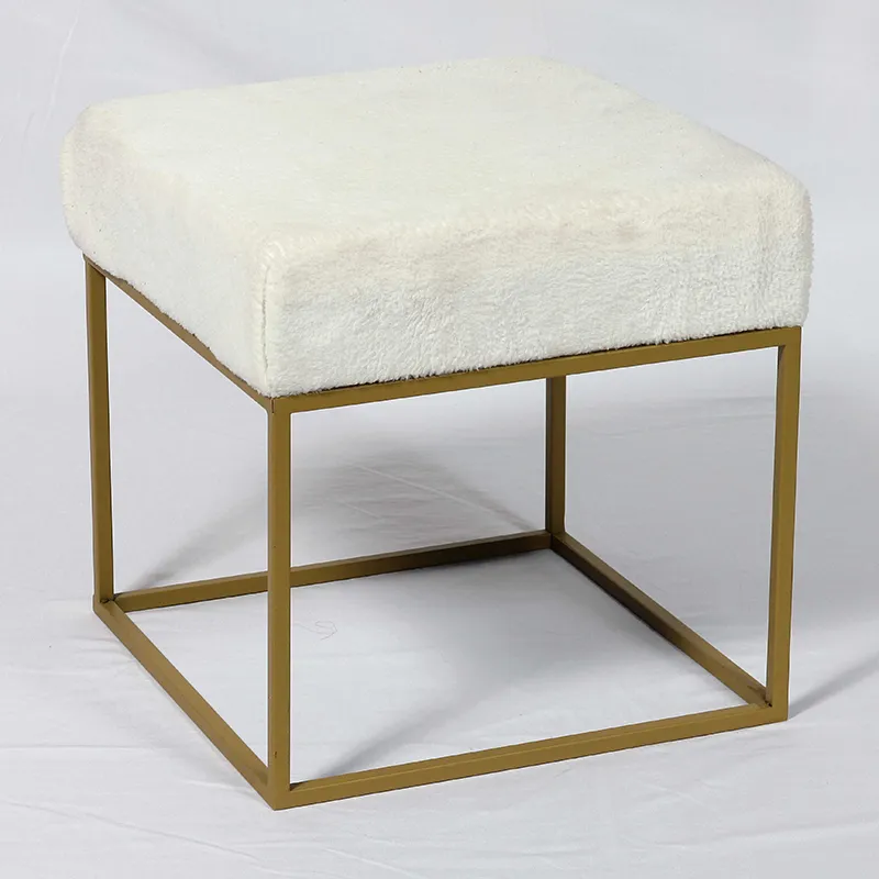 15.75"H Square White Tufted Ottoman