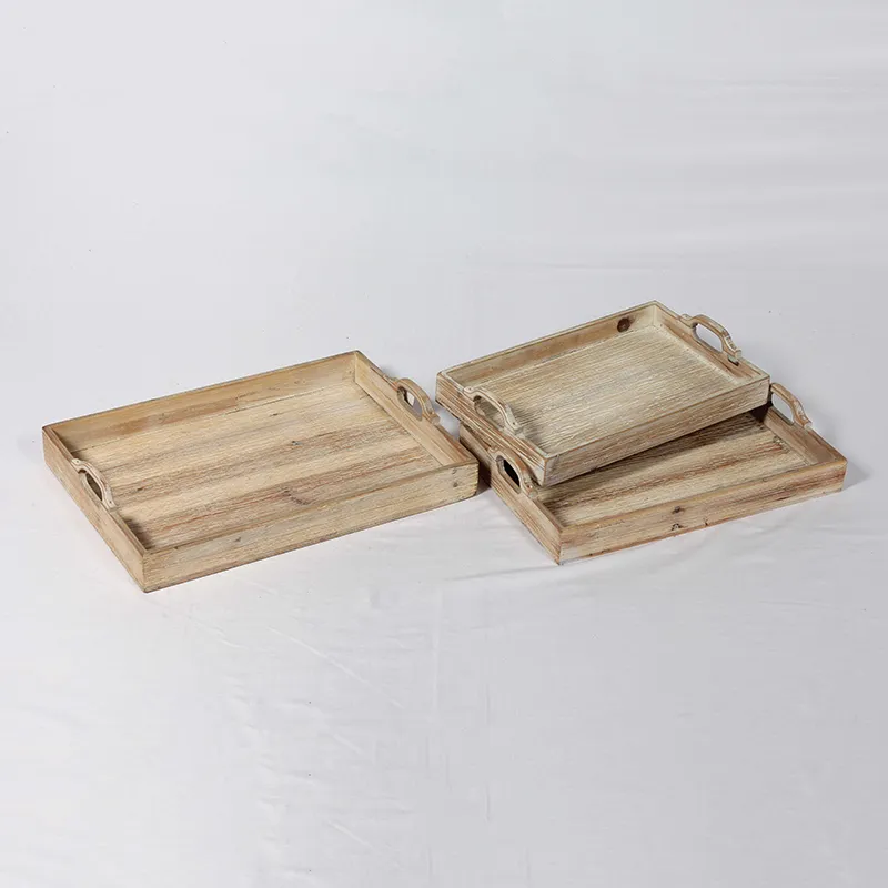 15"L Regular Light Wood Trays, Set of 3