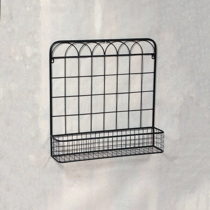 23.5"L Black Wired Baskets Wall Storage