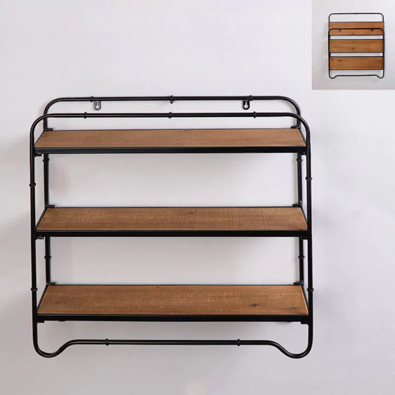 22.25"L Rectangular 3-Tier Wall Shelf with Curved Bottom