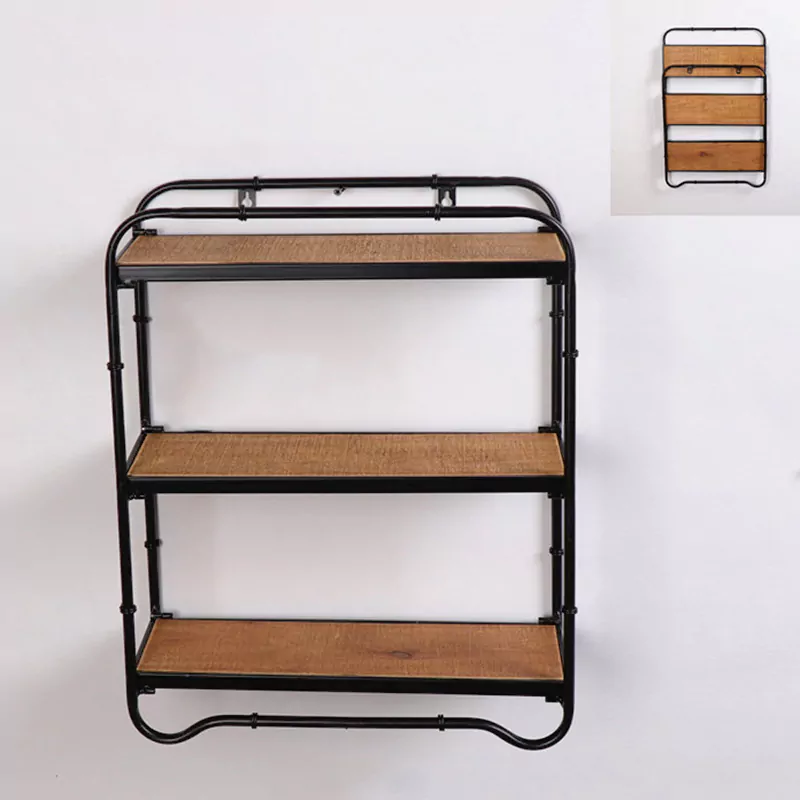 19.875"L Rectangular 3-Tier Wall Shelf with Curved Bottom