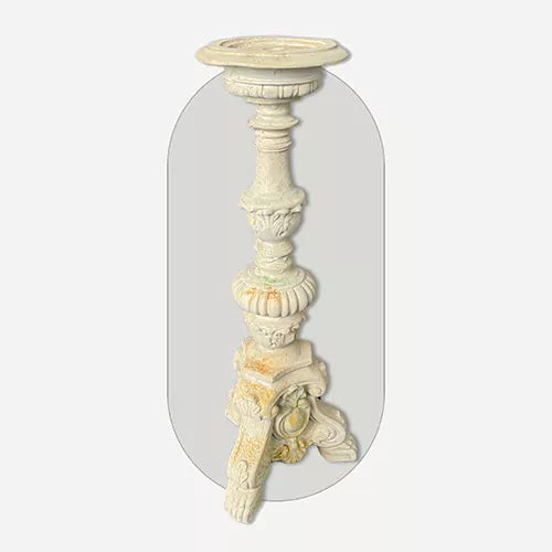 Antique Bleached Decorative Garden Planter Stand, H58cm