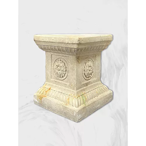 Antique Bleached Decorative Square Garden Planter Stand, H42.5cm