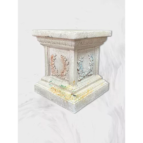 Antique Bleached Decorative Square Garden Planter Stand, H42.5cm