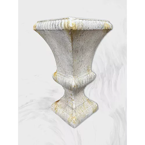 Antique Botanical Square Chalice Garden Urn Planter Stand, H77.5cm